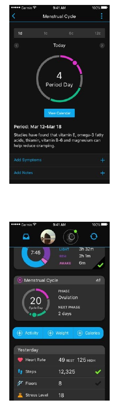 Garmin-GarminConnect-Cycle-menstruel