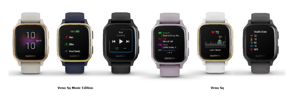 GARMIN - Venu Sq et Venu Sq Music Edition