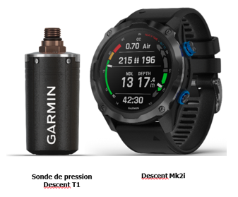 GARMIN - Descent Mk2 et sonde de pressions Descent T1